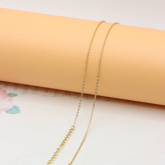 Elegant Yellow Gold Flower Charm Necklace, XPNL0360 - Picture 11 of 12